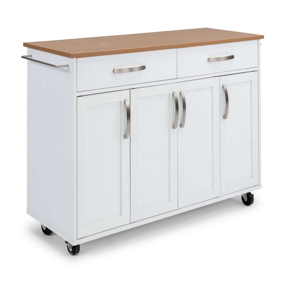Homestyles - Storage Plus Off-White Kitchen Cart with doors - 4410-95 veiw 1