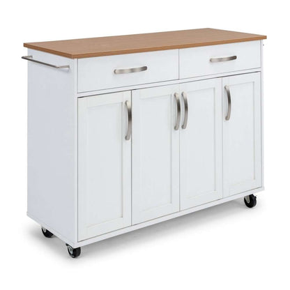 Homestyles - Storage Plus Off-White Kitchen Cart with doors - 4410-95 veiw 1