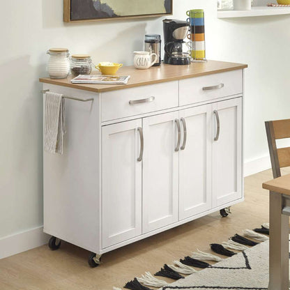 Homestyles - Storage Plus Off-White Kitchen Cart with doors - 4410-95 veiw 2