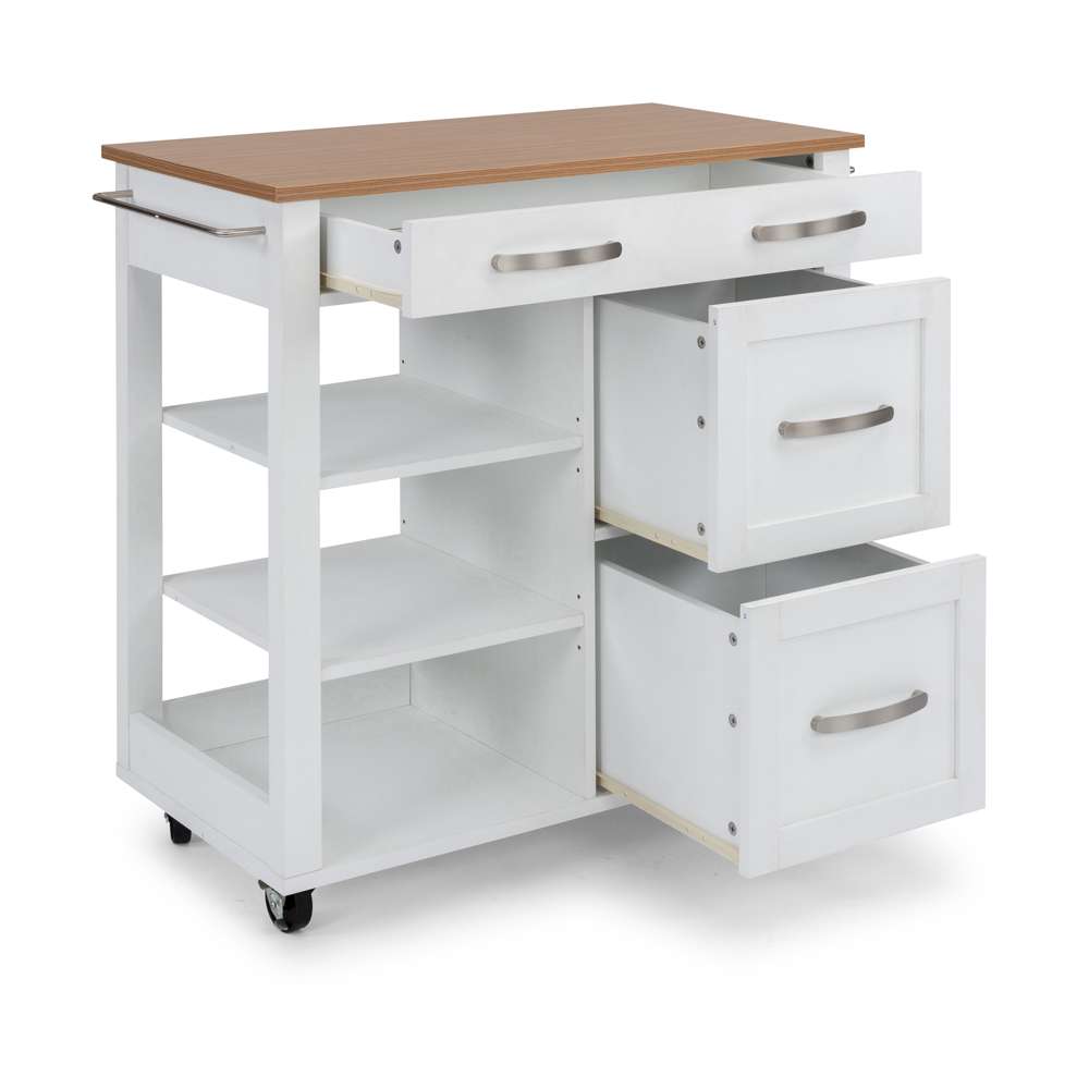 Homestyles - Storage Plus Off-White Kitchen Cart with doors - 4410-95 veiw 3