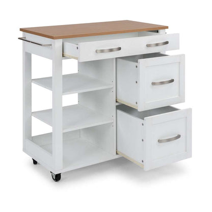 Homestyles - Storage Plus Off-White Kitchen Cart with doors - 4410-95 veiw 3