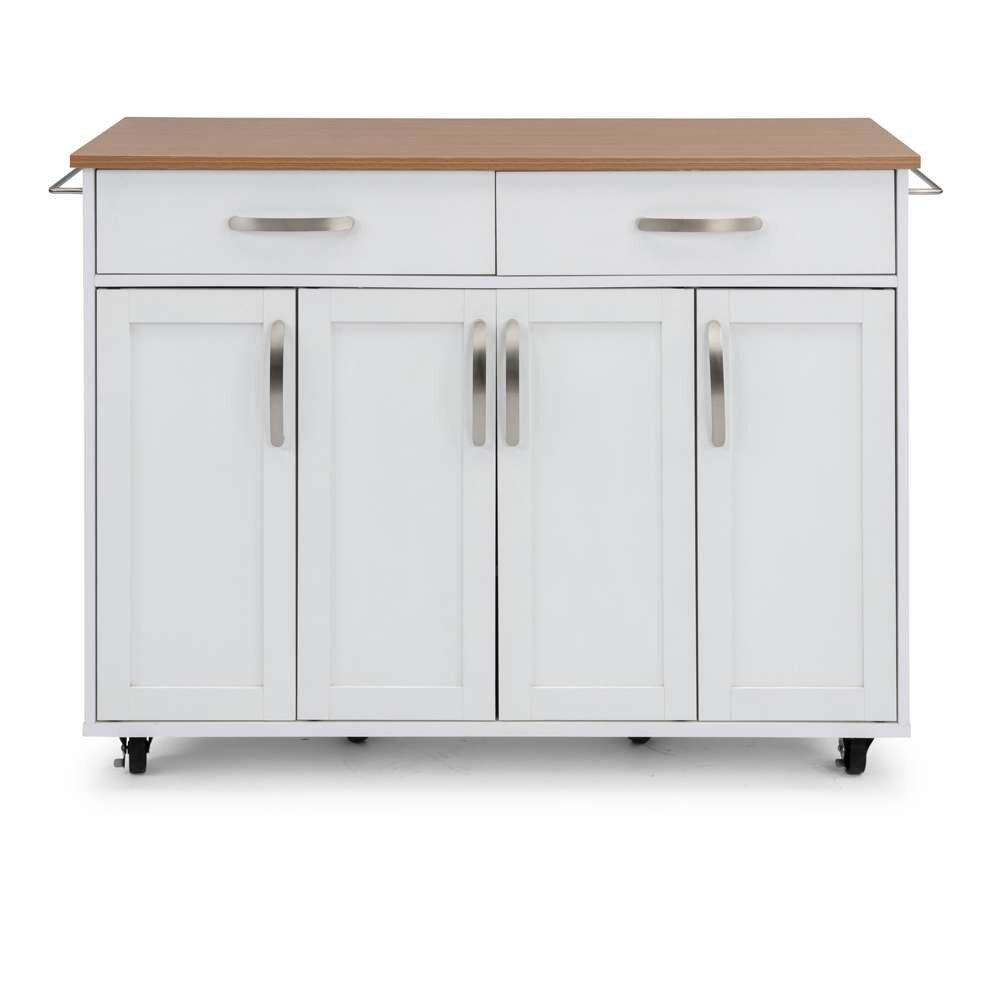 Homestyles - Storage Plus Off-White Kitchen Cart with doors - 4410-95 veiw 5