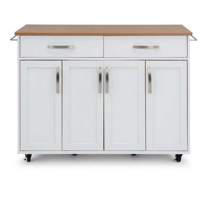 Homestyles - Storage Plus Off-White Kitchen Cart with doors - 4410-95 veiw 5