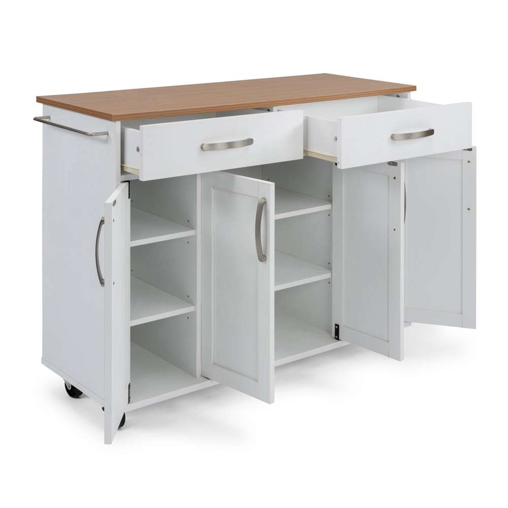 Homestyles - Storage Plus Off-White Kitchen Cart with doors - 4410-95 veiw 6