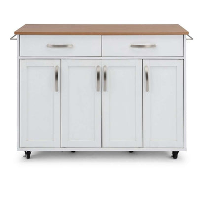 Homestyles - Storage Plus Off-White Kitchen Cart with doors - 4410-95 veiw 8