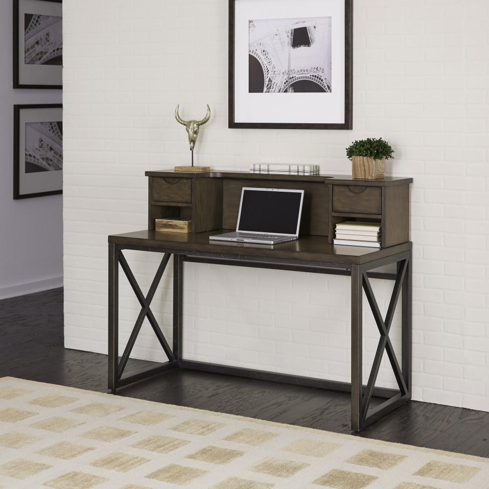 Homestyles Furniture - Xcel Brown Desk with Hutch - 5079-154 veiw 2