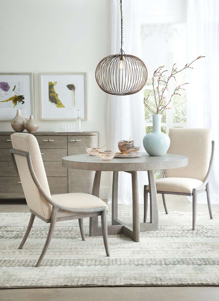 Hooker Furniture - Affinity 48in Round Pedestal Dining Table w/1-18in Leaf - 6050-75203-GRY veiw 5