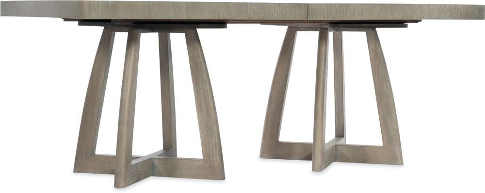 Hooker Furniture - Affinity 78in Rectangle Pedestal Dining Table w/2-18in Leaves - 6050-75206-GRY veiw 1