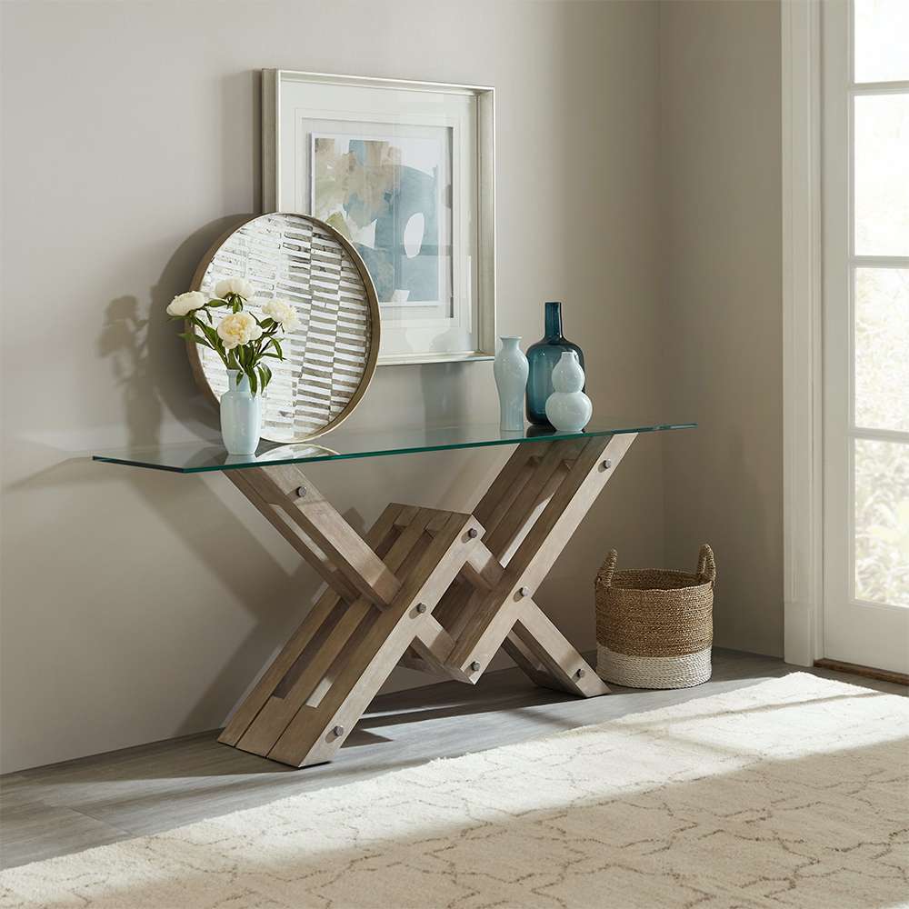 Hooker Furniture - Affinity Glass Top Accent Console - 6050-85001-GRY veiw 3