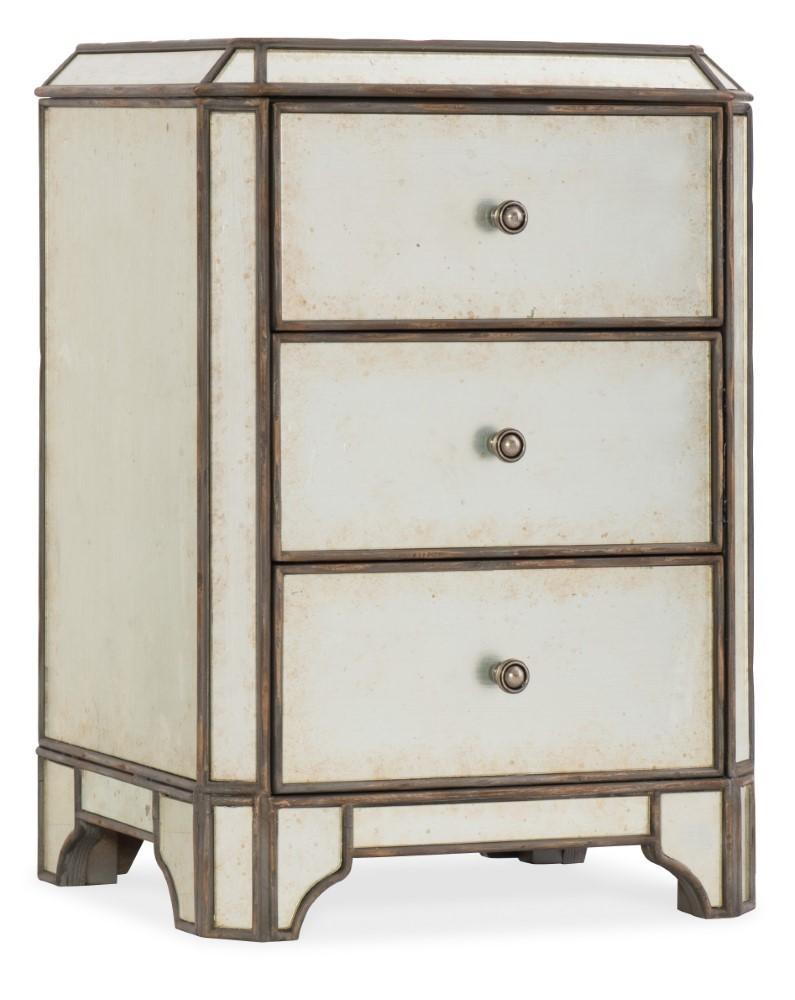 Hooker Furniture - Arabella Mirrored Three-Drawer Nightstand - 1610-90116-EGLO veiw 1