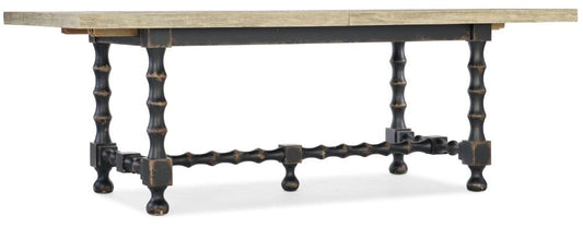 Hooker Furniture - Ciao Bella 84in Trestle Table w/ 2 - 18in Leaves - Flaky White/Black - 5805-75200-80 veiw 1