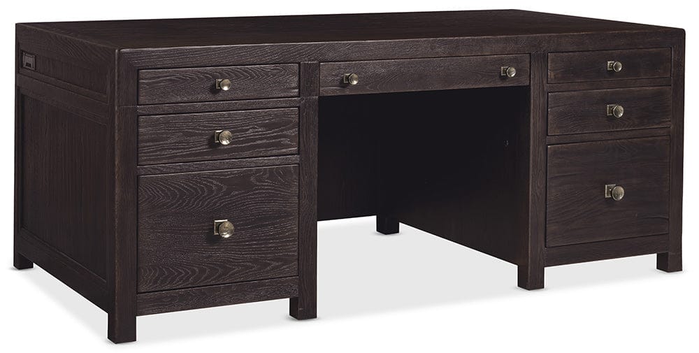 Hooker Furniture - Driftwood Executive Desk - Dark Wood - 6820-10462-99 view 2