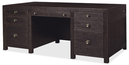 Hooker Furniture - Driftwood Executive Desk - Dark Wood - 6820-10462-99 view 3