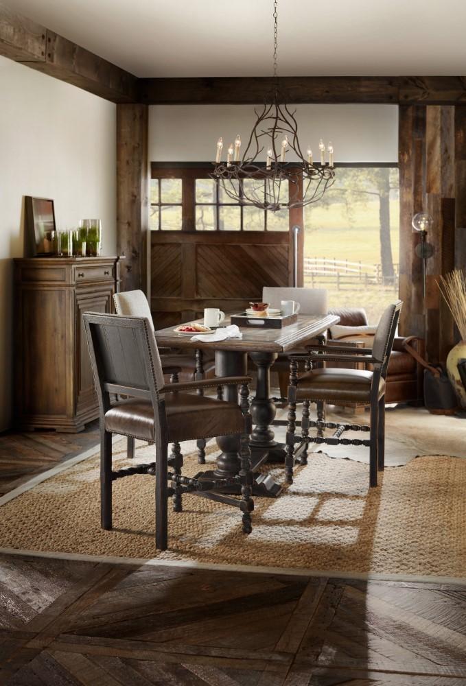 Hooker Furniture - Hill Country Balcones 60in Friendship Table w/2-12in Leaves - 5960-75206-BRN veiw 4