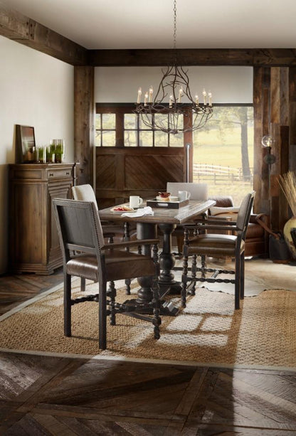 Hooker Furniture - Hill Country Balcones 60in Friendship Table w/2-12in Leaves - 5960-75206-BRN veiw 4