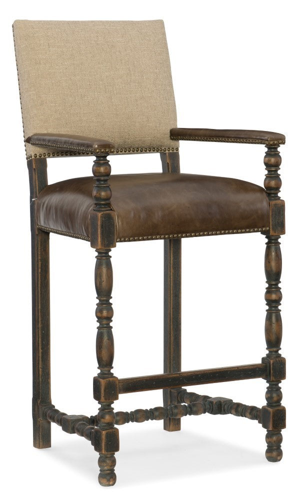 Hooker Furniture - Hill Country Comfort Barstool - 5960-20360-BLK view 1