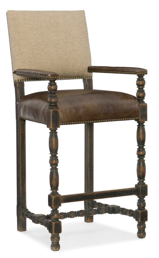 Hooker Furniture - Hill Country Comfort Barstool - 5960-20360-BLK view 1