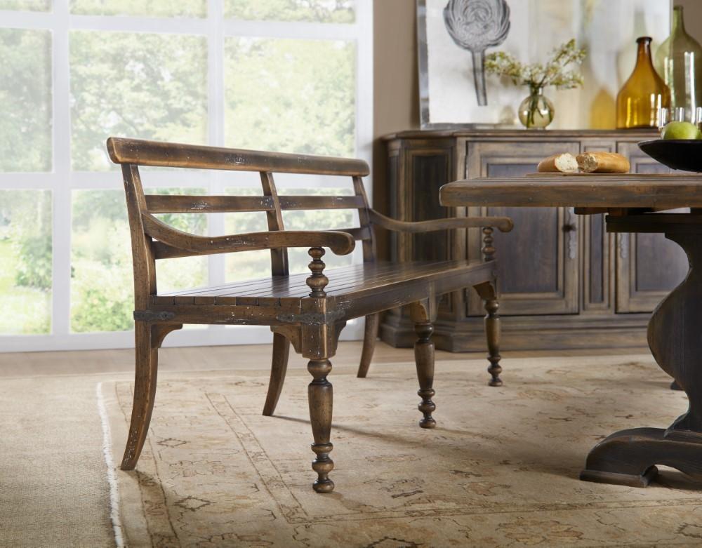 Hooker Furniture - Hill Country Helotes Dining Bench - 5960-75315-BRN veiw 3
