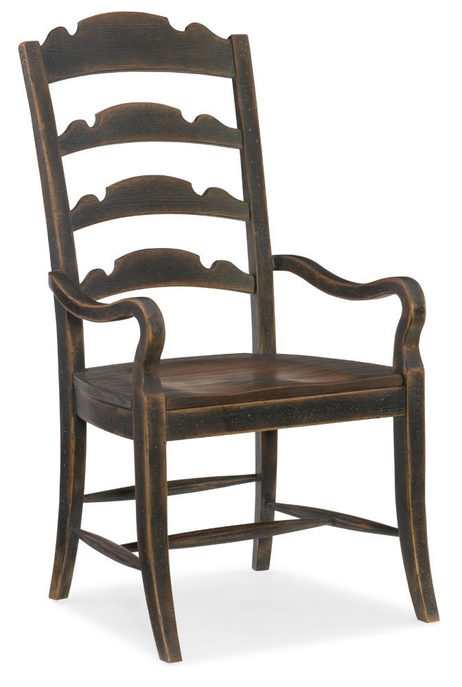 Hooker Furniture - Hill Country Twin Sisters Ladderback Arm Chair - 5960-75300-BLK veiw 1