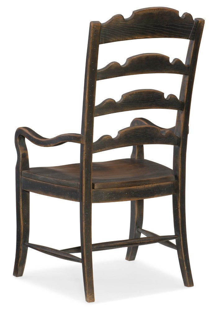 Hooker Furniture - Hill Country Twin Sisters Ladderback Arm Chair - 5960-75300-BLK veiw 2