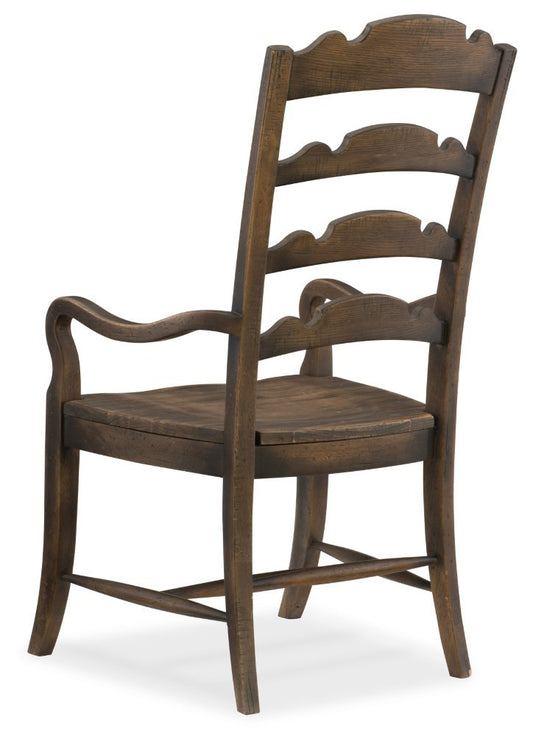 Hooker Furniture - Hill Country Twin Sisters Ladderback Arm Chair - 5960-75300-BRN veiw 2