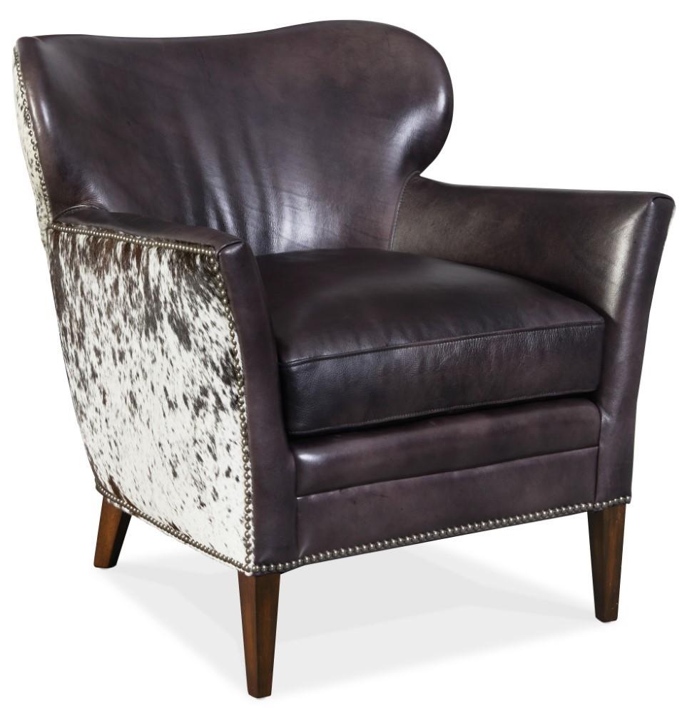 Hooker Furniture - Kato Leather Club Chair w/ Salt Pepper Brindle - CC469-097 veiw 1