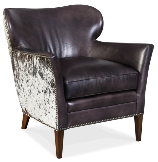 Hooker Furniture - Kato Leather Club Chair w/ Salt Pepper Brindle - CC469-097 veiw 1
