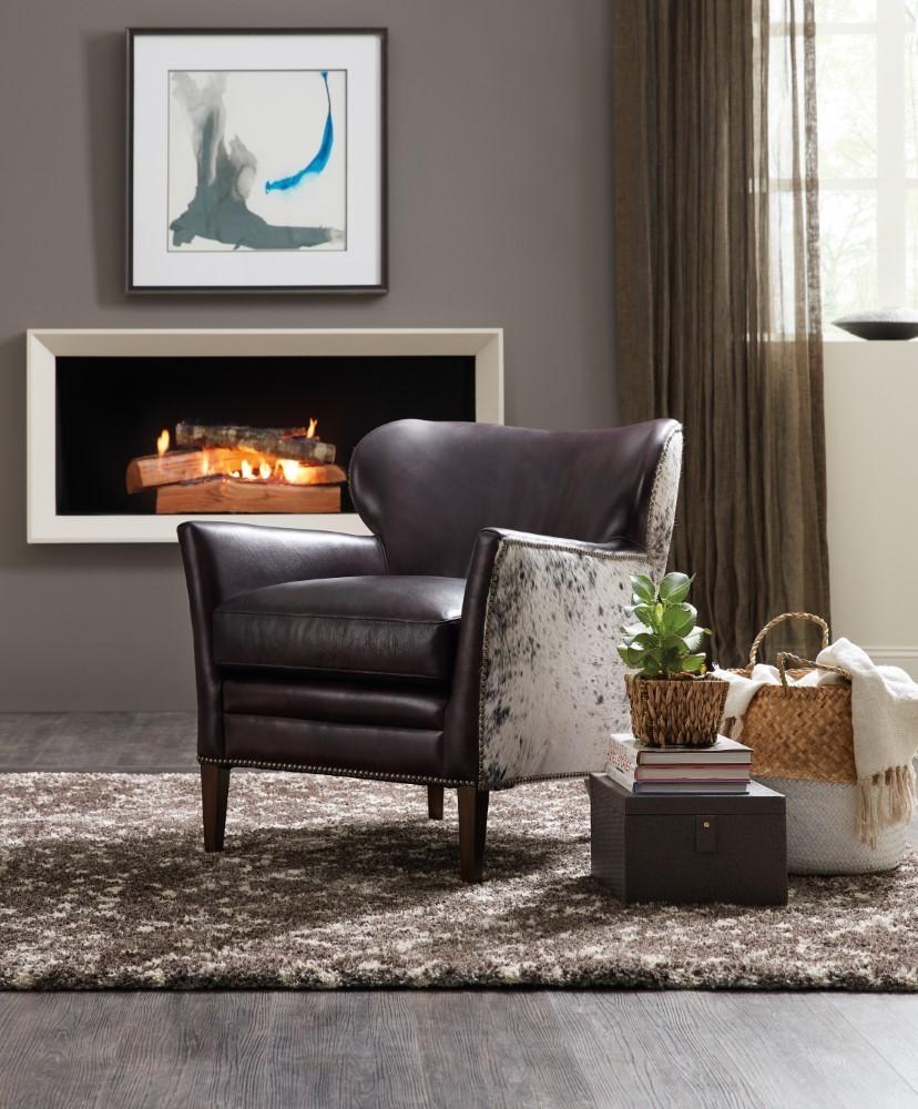 Hooker Furniture - Kato Leather Club Chair w/ Salt Pepper Brindle - CC469-097 veiw 4