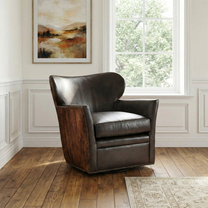 Hooker Furniture - Kato Leather Swivel Chair w/ Dark HOH - CC469-SW-089 veiw 5