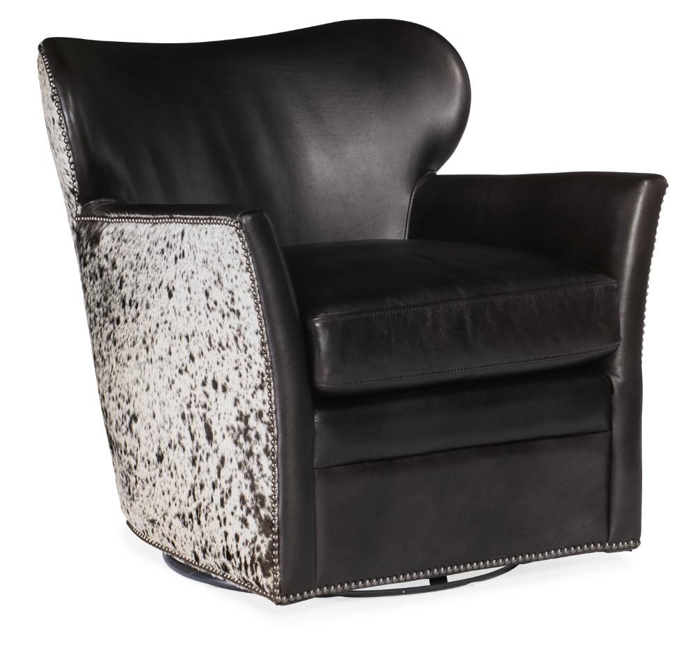Hooker Furniture - Kato Leather Swivel Chair w/ Salt Pepper HOH - CC469-SW-097 veiw 1