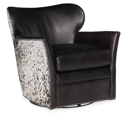 Hooker Furniture - Kato Leather Swivel Chair w/ Salt Pepper HOH - CC469-SW-097 veiw 1