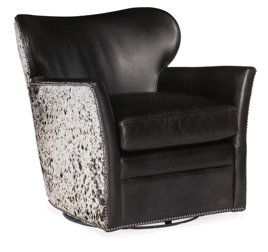 Hooker Furniture - Kato Leather Swivel Chair w/ Salt Pepper HOH - CC469-SW-097 veiw 1