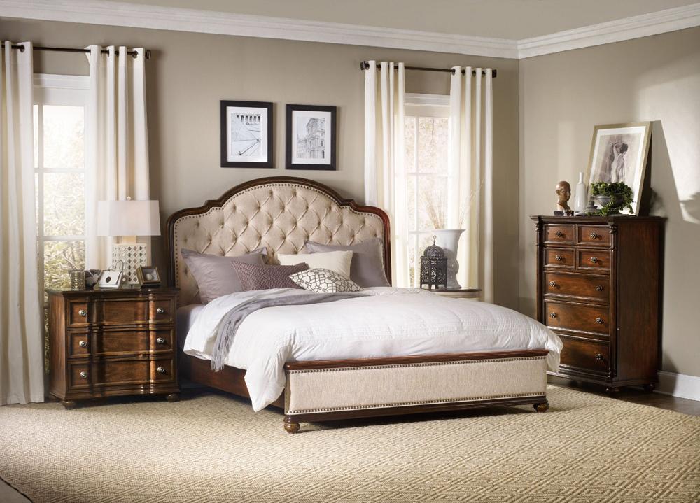 Hooker Furniture - Leesburg King Upholstered Bed with Wood Rails - 5381-90966 veiw 3