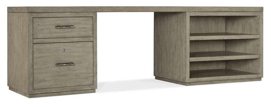 Hooker Furniture - Linville Falls 96in Desk with One File and Open Desk Cabinet - 6150-10922-85 veiw 1