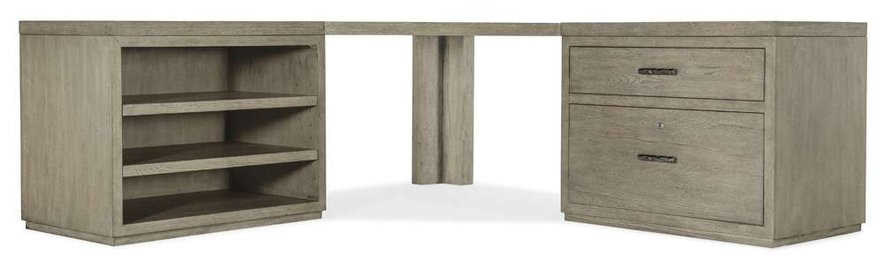 Hooker Furniture - Linville Falls Corner Desk with Lateral File and Open Desk Cabinet - 6150-10936-85 veiw 3