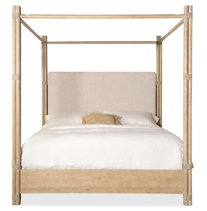 Hooker Furniture - Retreat Pole Rattan King Upholstered Poster Bed w/Canopy - 6950-90466-80 veiw 2