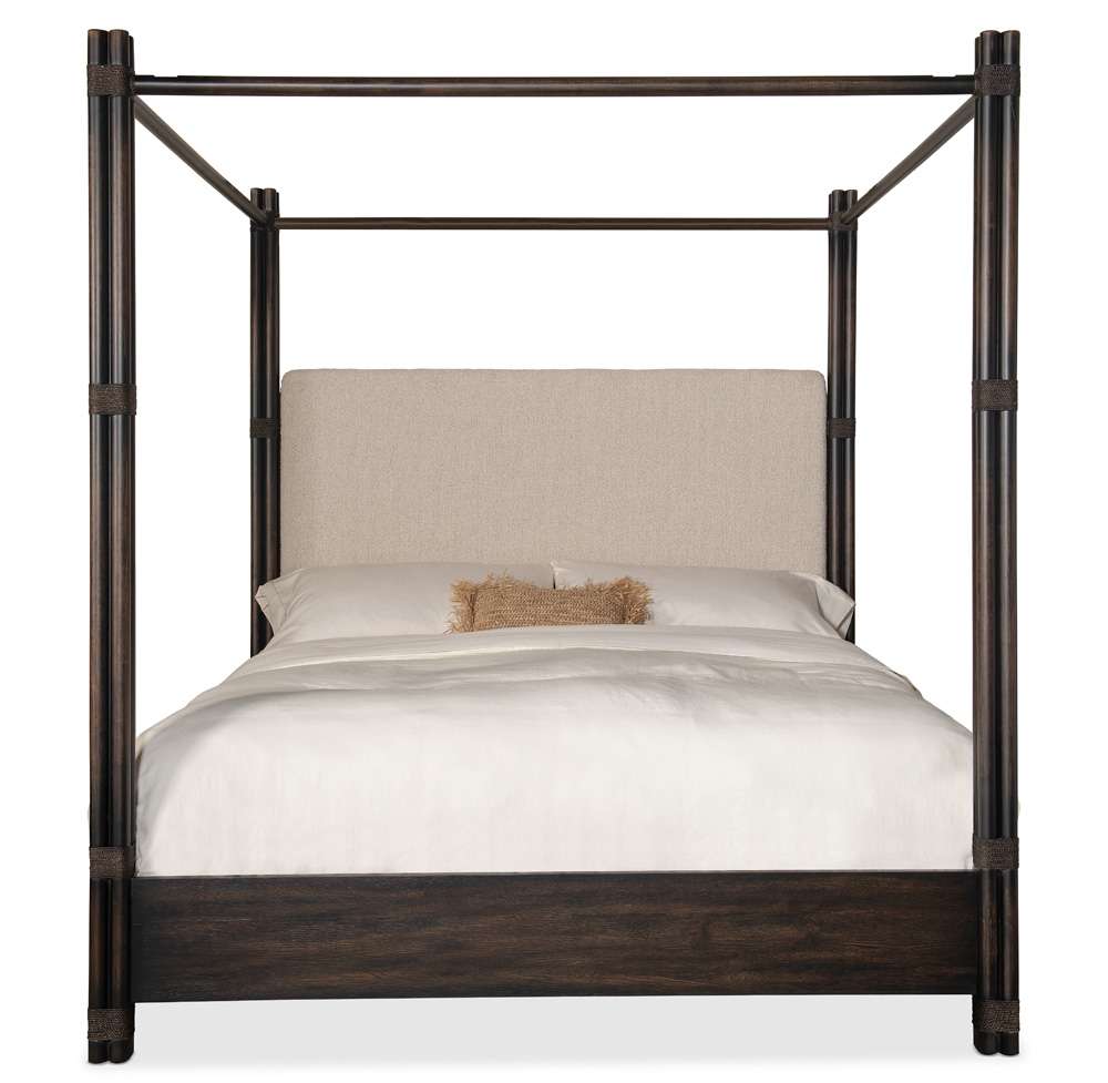 Hooker Furniture - Retreat Pole Rattan King Upholstered Poster Bed w/Canopy - 6950-90466-99 veiw 2