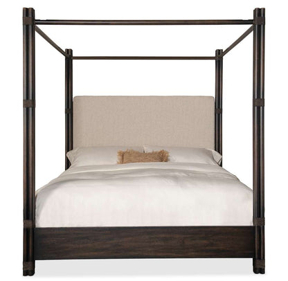 Hooker Furniture - Retreat Pole Rattan King Upholstered Poster Bed w/Canopy - 6950-90466-99 veiw 2