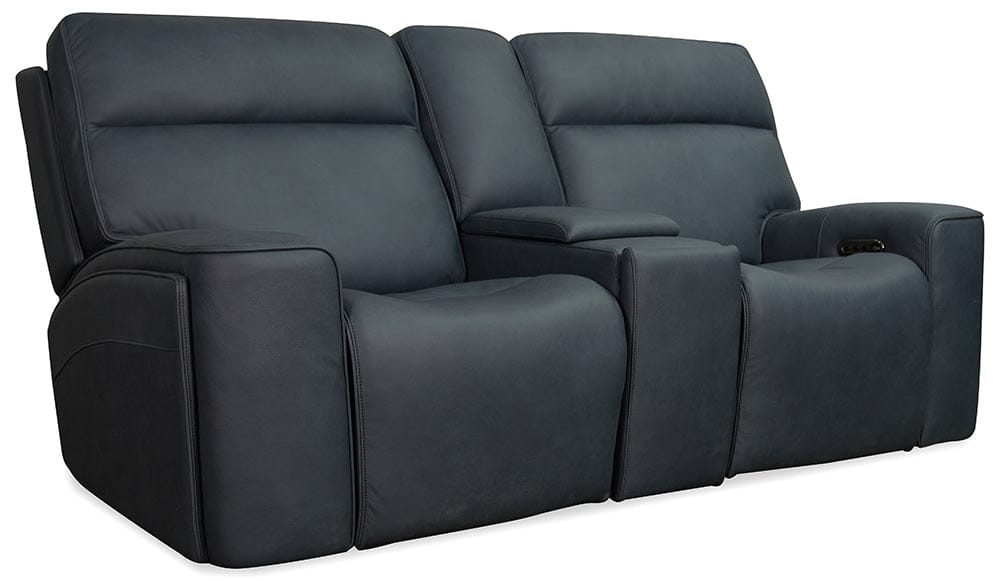 Hooker Furniture - Riverton Power Gliding Console Loveseat with Power Headrest and Lumbar - Blue - SS708-PHLG2C-048 view 2