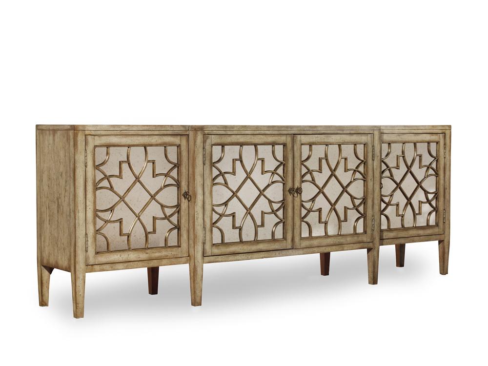 Hooker Furniture - Sanctuary Four-Door Mirrored Console - Surf-Visage - 3013-85001 veiw 1