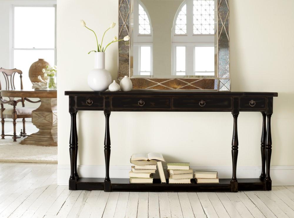 Hooker Furniture - Sanctuary Four-Drawer Thin Console - Ebony - 3005-85001 veiw 1
