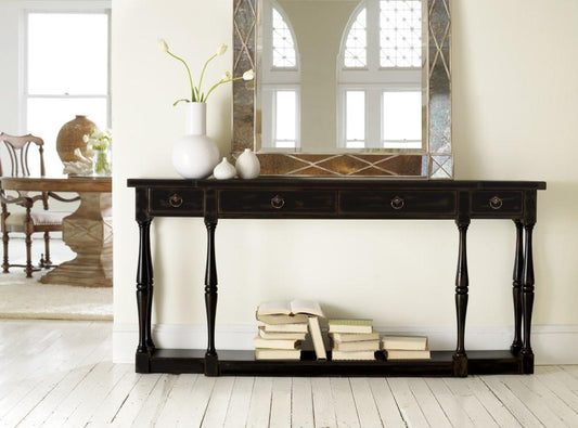 Hooker Furniture - Sanctuary Four-Drawer Thin Console - Ebony - 3005-85001 veiw 1