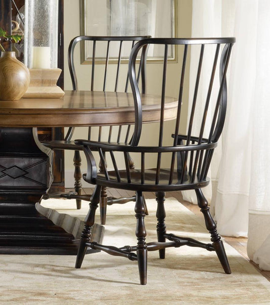 Hooker Furniture - Sanctuary Spindle Arm Chair-Ebony - 3005-75300 veiw 2