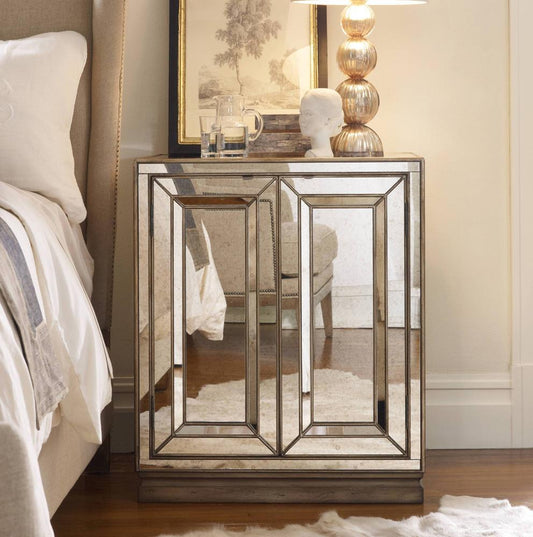 Hooker Furniture - Sanctuary Two-Door Mirrored Nightstand - Visage - 3014-90015 veiw 1