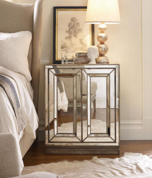 Hooker Furniture - Sanctuary Two-Door Mirrored Nightstand - Visage - 3014-90015 veiw 2
