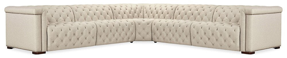 Hooker Furniture - Savion Deux 5 Seat Sectional with Three Power Recliners and Six Power Headrests in Beige - SS435-5PC3-414 veiw 2