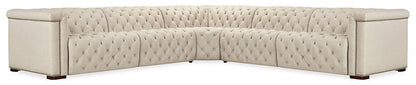 Hooker Furniture - Savion Deux 5 Seat Sectional with Three Power Recliners and Six Power Headrests in Beige - SS435-5PC3-414 veiw 2