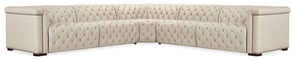 Hooker Furniture - Savion Deux 5 Seat Sectional with Four Power Recliners and Six Power Headrests in Beige - SS435-5PC4-414 veiw 1