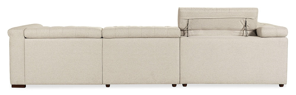 Hooker Furniture - Savion Deux 5 Seat Sectional with Four Power Recliners and Six Power Headrests in Beige - SS435-5PC4-414 veiw 3