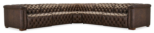 Hooker Furniture - Savion Deux 5 Seat Sectional with Four Power Recliners and Six Power Headrests in Brown - SS435-5PC4-089 veiw 1